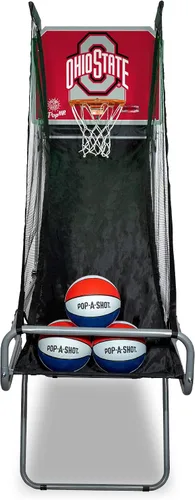 Vista 17 de Pop-A-Shot - Tailgate Game with NCAA Graphics l Arcade Basketball Inside, Out, and On The Go Infrared Sensor Scoring 3 Balls Foldable