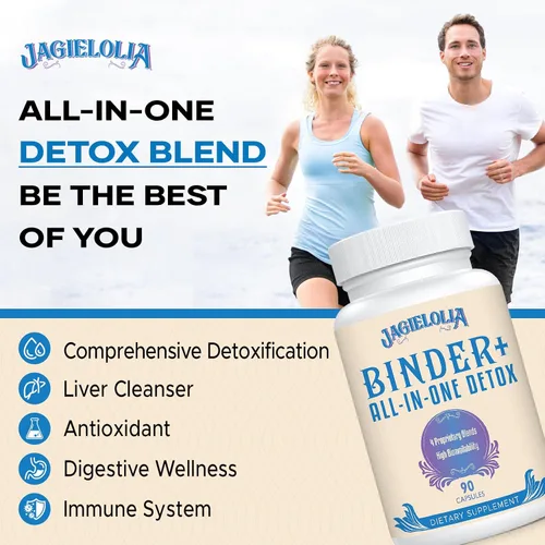 Vista 6 de Jagielolia Suplemento Detoxificador Todo en Uno 1500 MG - Alta Biodisponibilidad, Limpieza Detox del Hígado y del Intestino con Carbón Activado