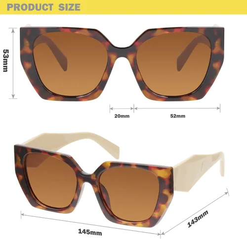 Vista 5 de mosanana Gafas de sol cuadradas de ojo de gato para mujer, estilo geométrico de moda, modelo COCO