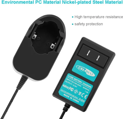 Vista 3 de Creabest Cargador de batería de 10.8V compatible con 855-01 855-02 8000-01
