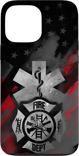Vista 24 de EMT EMS Firefighter Red Smoke Line USA American Flag Case for iPhone 17