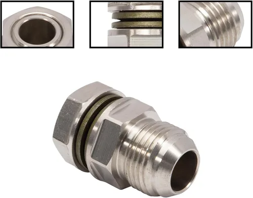 Vista 3 de Adaptador de tapón de drenaje de bandeja de aceite Turbo 10AN Sustituye a 315-04301-010/31504301010 Atornillado, taladro y apriete Hierro