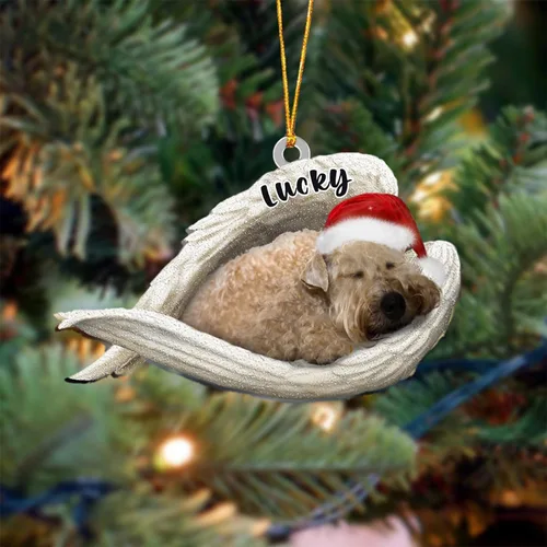 Vista 6 de Ángel durmiente de Afghan Hound para Navidad, adorno personalizado con el nombre del perro, adorno de Navidad personalizado para amantes de perros