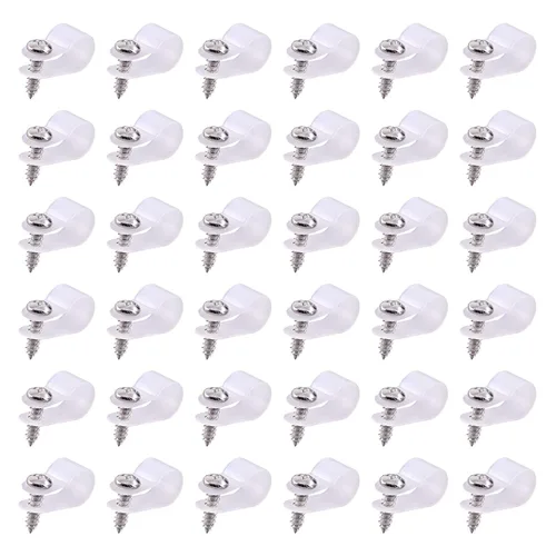 Vista 12 de Swpeet Paquete de 60 clips de cable tipo R de nailon negro de 1 pulgada, clips de sujeción de cable de montaje de tornillo de nailon con 60