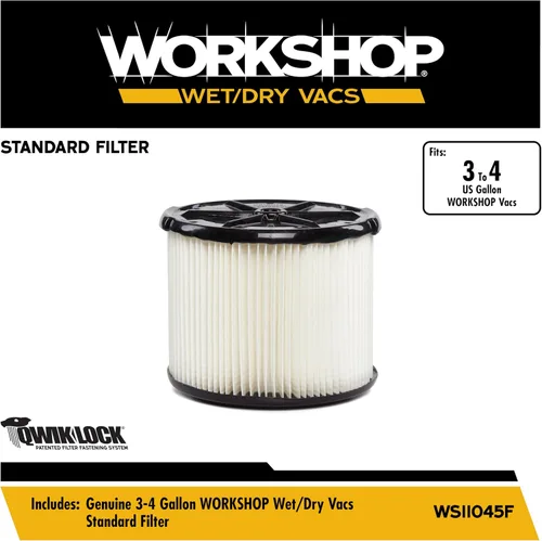 Vista 2 de Taller mojado/seco VACS de 3 a 4.5-galones. filtro estándar para aspiradora Replacement Standard Qwik Lock Cartridge Filter for WORKSHOP 3-Gallon