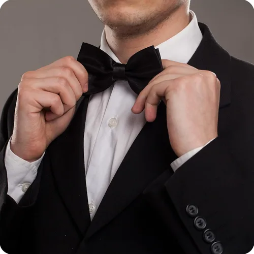 Vista 2 de boxed-gifts Corbatas de lazo clásicas de satén de poliéster para hombre para esmoquin de traje