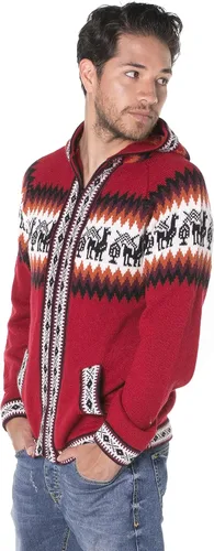 Vista 3 de Gamboa Cárdigan para hombre, suéter de alpaca para hombre, cárdigan para hombre, suéter con capucha para hombre, chaqueta para hombre