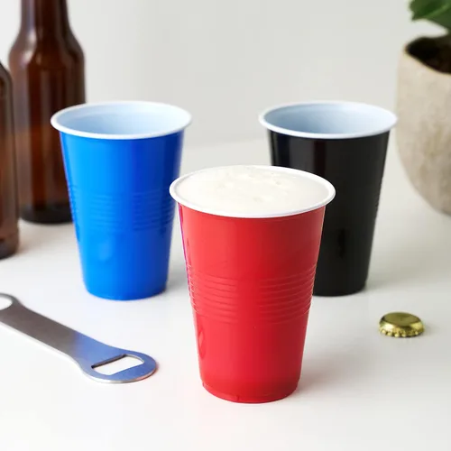 Vista 9 de TRUE Vasos de plástico para cócteles, refrescos, café helado, té helado, pong de cerveza, vasos desechables para fiesta de cumpleaños, noches