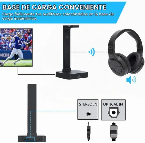 Vista 2 de ANSTEN - Auriculares inalámbricos para ver televisión con RCA óptico digital