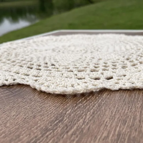 Vista 7 de Hsvanyr Mantel redondo de algodón, protector para mesitas de noche, manteles individuales para centros de mesa, tapetes, cuencos de vidrio