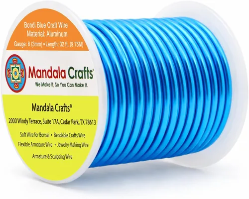 Vista 126 de Mandala Crafts - Alambre de aluminio anodizado de calibre 22 para hacer joyas - 137.2 m de alambre flexible surtido y coloreado - Doble para bonsái