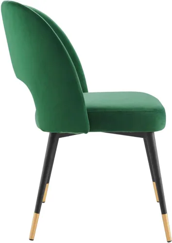 Vista 3 de Modway Rouse - Silla de comedor tapizada en terciopelo, 1 pieza - Esmeralda Esmeralda/Sólidos