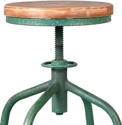 Vista 6 de Topower Taburete de cocina de granja, taburete de mostrador industrial, asiento redondo decorativo de cocina estándar, taburetes de bar giratorios