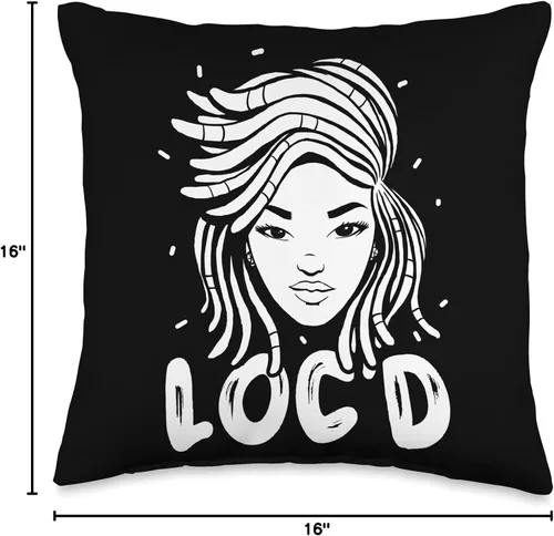 Vista 4 de Locs Afro Dreadlocks Love Natural Beauty Hair It's the Locs for Me-Afro Hair - Almohada negra americana africana, 16 x 16 pulgadas, multicolor