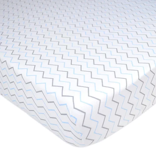 Vista 12 de American Baby Company - Sábana bajera ajustable de tejido de punto suave y transpirable 100% algodón, sábanas de practicuna, Estrellas azules