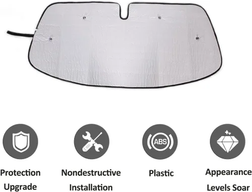 Vista 7 de Parasol para parabrisas de automóvil para Mazda MX-5 NC 2009-2015 plegable, protector solar de poliéster reflectante, bloquea el calor