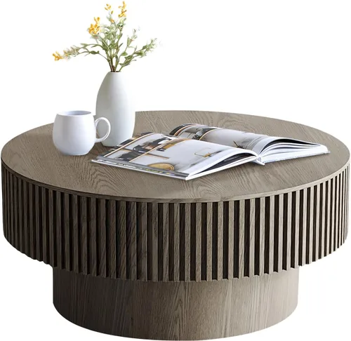 Vista 23 de LKTART Mesa de Centro con Tapa Elevable para Sala de Estar, Mesa de Centro Acanalada de Acento con Almacenamiento, Mesa de Té Central Rectangular
