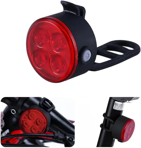 Vista 2 de 2 unids USB recargable bicicleta luz, luces de bicicleta para montar por la noche alto brillo modo de iluminación ajustable bicicleta montaña 2