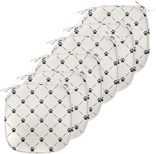 Vista 132 de Ambesonne Cojín de asiento para silla de flores, detalles florales con hojas y remolinos, estampado artístico romántico y vívido y vibrante