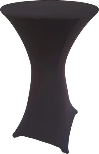Vista 51 de Mantel de cóctel de elastano redondo de 24 pulgadas x 30 pulgadas de alto, color negro
