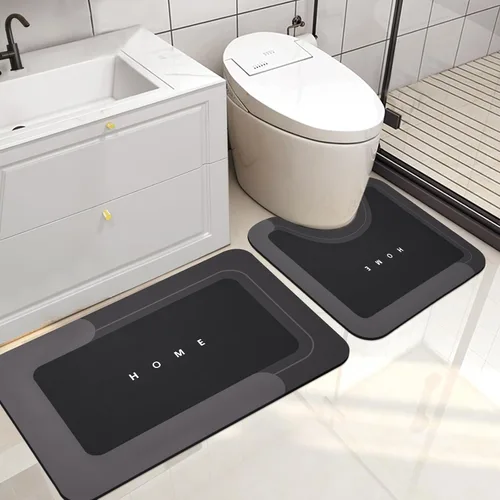 Vista 16 de Housego Tapete mágico de baño absorbente, alfombra de secado rápido, tapete mágico de baño antideslizante, alfombra de piso con respaldo de goma