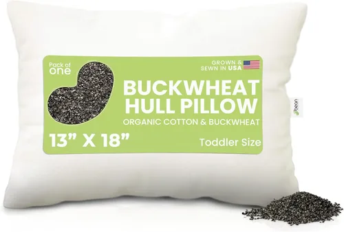 Vista 12 de Bean Products WheatDreamz - Almohada estándar, fabricada en Estados Unidos, funda de algodón orgánico con cremallera rellena de trigo sarraceno