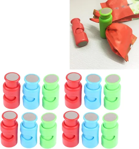 Vista 5 de 12 clips para bolsa de pan, plástico ABS resistente, 3 colores, clips de cierre de bolsa de plástico fácil para el hogar, cocina, viajes, comedor