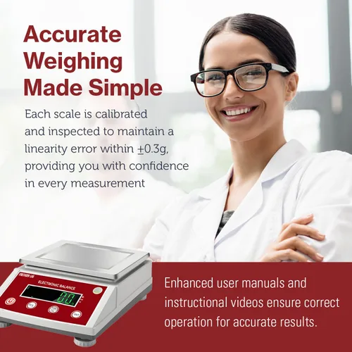 Vista 5 de Fristaden Lab Escala Serie HTP (22.0 lbs x 0.00 oz (Certificado de Calibración))