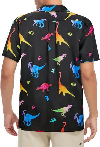 Vista 77 de Camisa hawaiana para hombre, con estampado floral, cómoda, con botones, casual, manga corta, ropa de playa para hombre