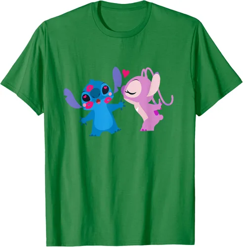 Vista 5 de Disney Stitch and Angel - Camiseta para el día de San Valentín Negro