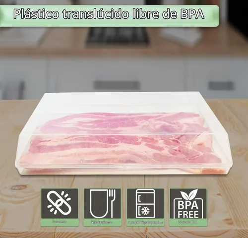 Vista 4 de Home-X Bacon Saver - Recipiente hermético de plástico para tocino, sin BPA, apto para lavavajillas, recipiente de almacenamiento de tocino a prueba