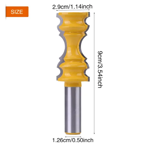 Vista 2 de Broca de fresadora de corona, broca de fresado de 1/2 pulgada, riel de silla para herramienta de carpintería