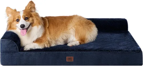 Vista 30 de EHEYCIGA - Cama ortopédica para perros de tamaño mediano, cama de espuma viscoelástica para perros, color beige Small Dog Sofa with Washable