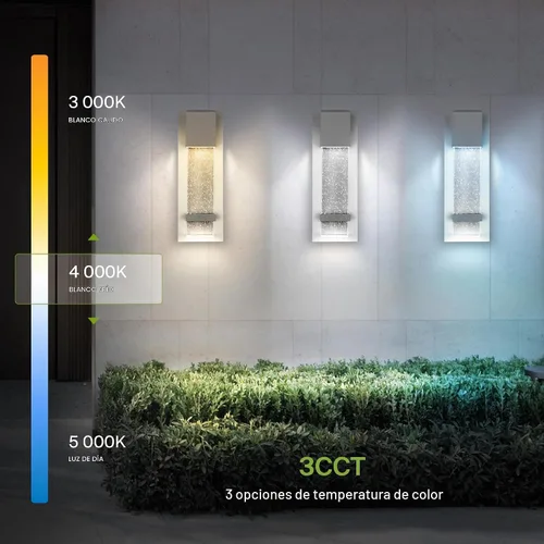Vista 4 de ASD 13" LED Outdoor Wall Lantern Seeded Glass, Porch, Entryway White Blanco