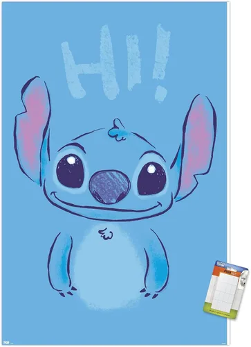 Vista 13 de Trends International Disney Lilo and Stitch - Póster de pared Hi Wall, 14.725 x 22.375 pulgadas, versión enmarcada de madera de granero