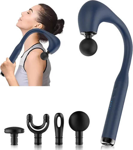 Vista 2 de Fronnor Pistola de masaje de tejido profundo con mango extendido, revolucionario masajeador de espalda en forma de U, masajeador corporal