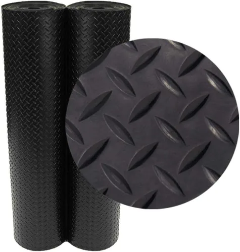 Vista 11 de Rollos de piso de goma de placa de diamante Rubber-Cal - 3 mm x 1.2 m x 0.3 m - Negro