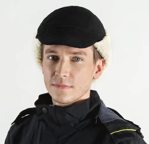 Vista 2 de Connectyle Sombreros de invierno cálidos de forro polar para hombre con visera resistente al viento con orejeras