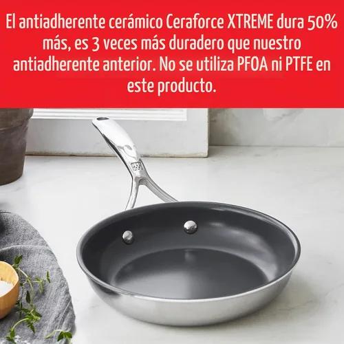 Vista 6 de ZWILLING Energy Plus - Sartén antiadherente de cerámica de acero inoxidable de 8 pulgadas
