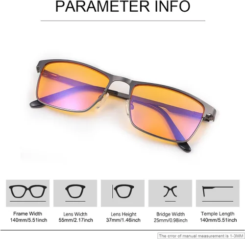 Vista 2 de Lentes de bloqueo de luz azul UV400 antifatiga ocular para computadora para juegos de computadora, bloqueador de pantalla de luz azul, gafas