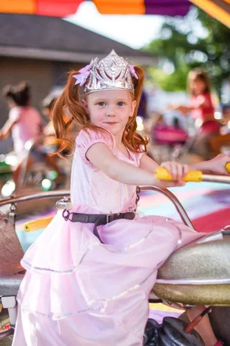 Vista 6 de Little Adventures Pink disfraz de vestido de princesa para niñas