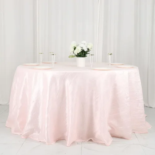 Vista 11 de Tableclothsfactory Mantel rectangular de tafetán arrugado de acordeón azul polvoriento, de 60 x 102 pulgadas, perfecto para ceremonias de boda