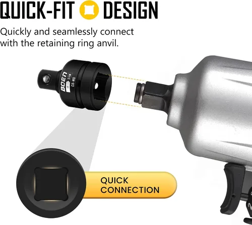 Vista 4 de BOEN Adaptador de enchufe de impacto de 1 "F a 3/4 "M, acero Cr-Mo, juego de adaptadores de enchufe para conversiones de controlador de impacto