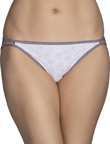 Vista 114 de Vanity Fair Bragas de bikini con tira para mujer, Illumination, con elástico sedoso y ribete de satén Paquete de 3 Negro (Midnight Black)