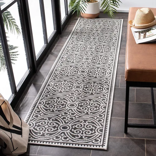 Vista 18 de SAFAVIEH Alfombra lavable para exteriores Linden Collection - 4 x 6 pies, aguamarina y crema, no desprende pelusa y fácil de limpiar, ideal