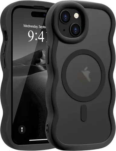Vista 136 de Pepmune - Funda para iPhone 12 Pro Max con marco ondulado y estructura rígida, color mate claro, cubierta trasera unisex, compatible con Magsafe