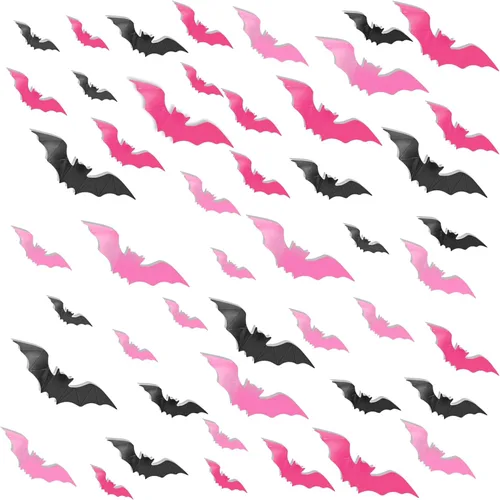Vista 8 de 200 piezas de mini arañas murciélagos decoraciones de Halloween, incluye murciélagos de plástico y arañas falsas, broma espeluznante de miedo
