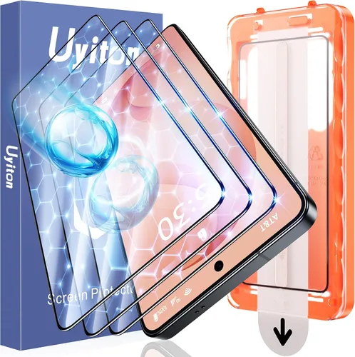 Vista 15 de Uyiton UnBreak-Glass - Protector de pantalla para Samsung Galaxy S22, soporte ultrasónico de huellas dactilares, marco de alineación automática