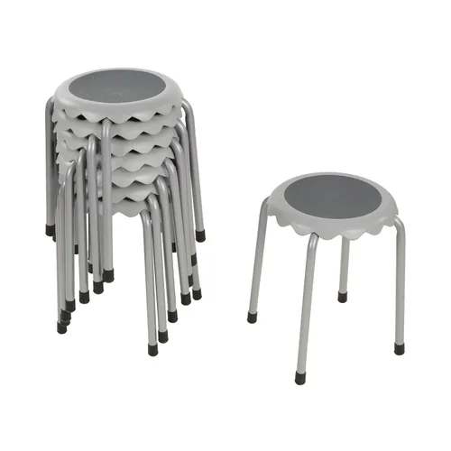 Vista 19 de ECR4Kids Daisy Taburete apilable con juego de asientos deslizantes, asientos flexibles, surtido, 8 piezas