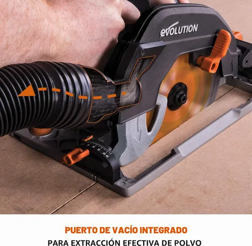 Vista 17 de Evolution Power Tools R185CCSX - Kit de sierra circular de pista multimaterial con pista de 40 pulgadas incluida, hoja TCT incluida, corta madera
